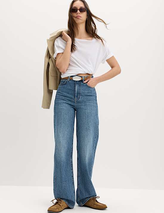 High Waisted Relaxed Straight Jeans