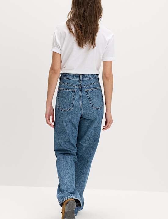 High Waisted Relaxed Straight Jeans