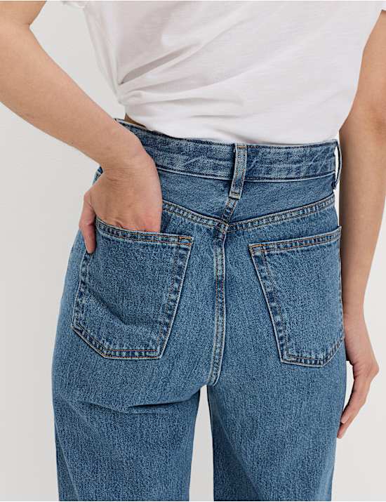 High Waisted Relaxed Straight Jeans