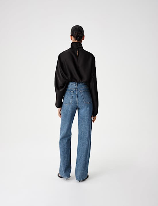 High Waisted Relaxed Straight Jeans