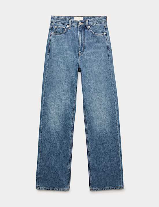 High Waisted Relaxed Straight Jeans