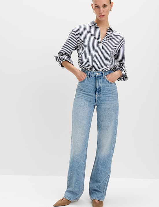 High Waisted Relaxed Straight Jeans