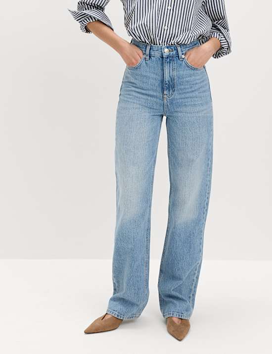 High Waisted Relaxed Straight Jeans
