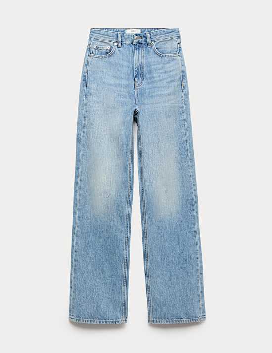 High Waisted Relaxed Straight Jeans