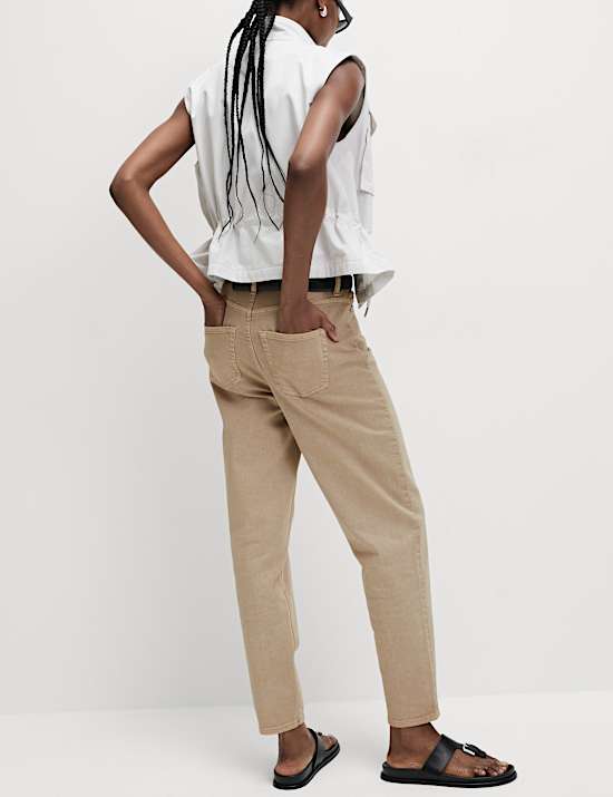 Mom High Waisted Colour Ankle Grazer Jeans