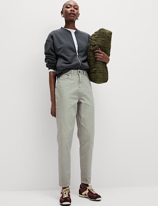 Mom High Waisted Colour Ankle Grazer Jeans