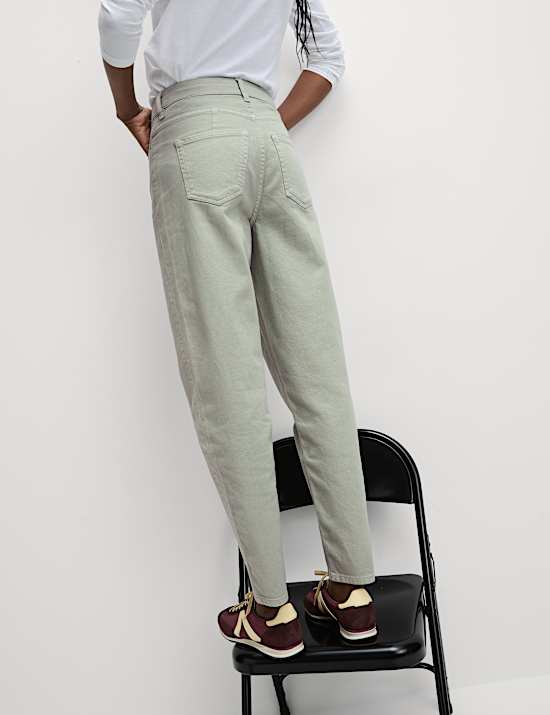 Mom High Waisted Colour Ankle Grazer Jeans