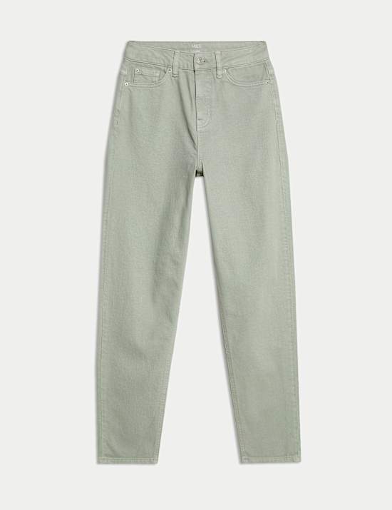 Mom High Waisted Colour Ankle Grazer Jeans