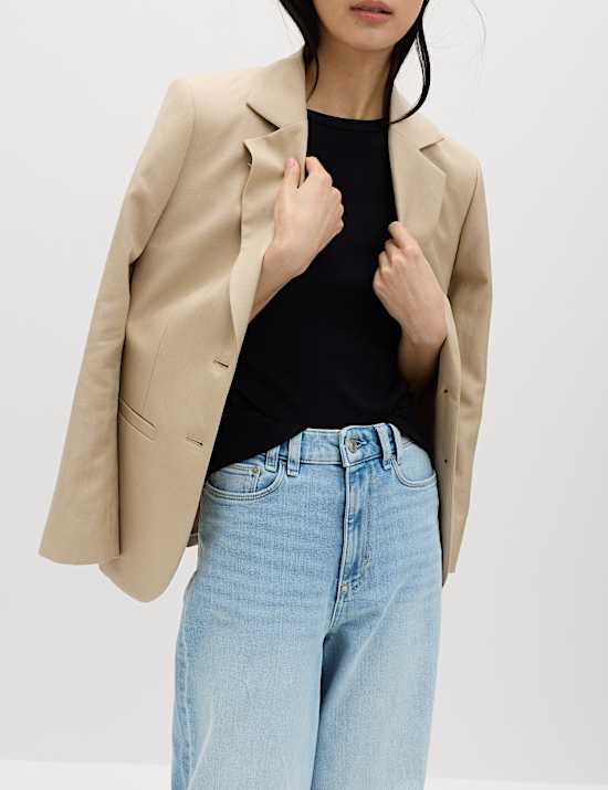 Jeans met hoge taille en wijde pijpen