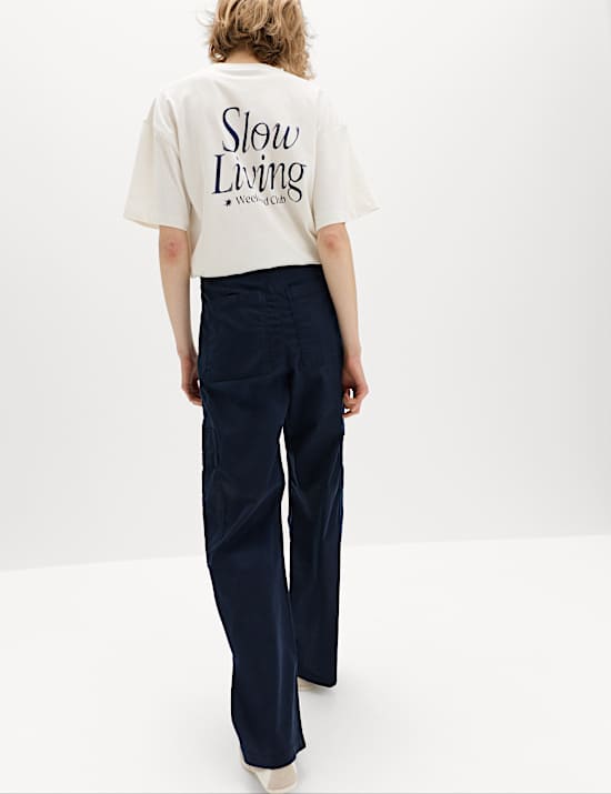 Lyocell Rich Cargo Wide Leg Trousers
