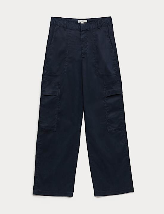 Lyocell Rich Cargo Wide Leg Trousers