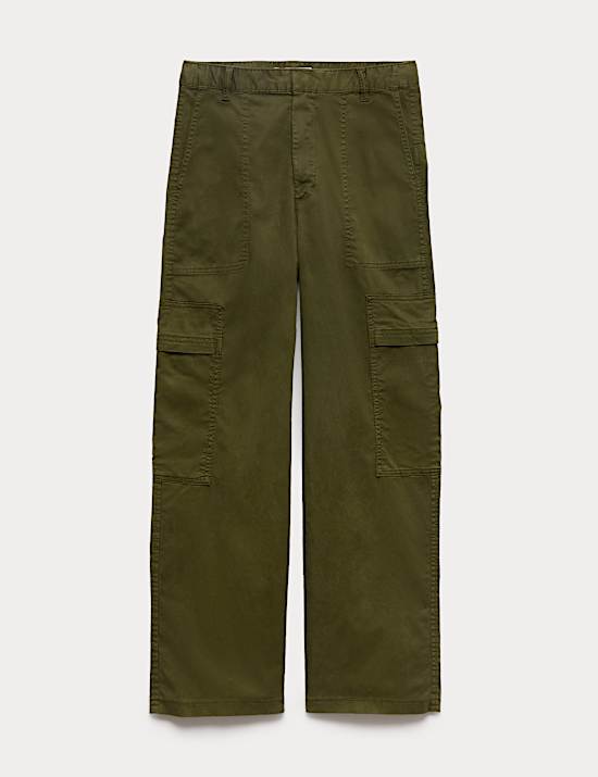 Lyocell Rich Cargo Wide Leg Trousers