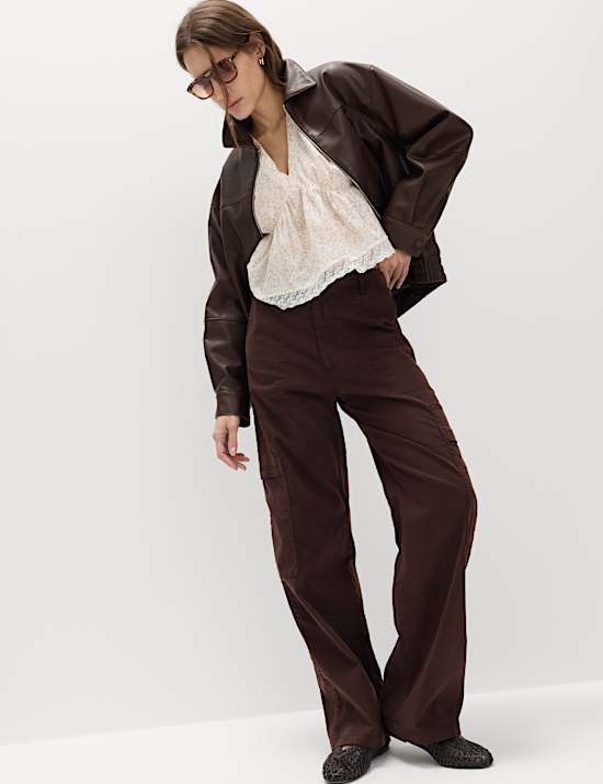 Pantalon cargo coupe large en Lyocell