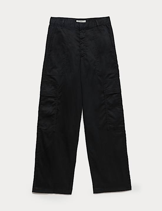 Pantal&oacute;n cargo de pata ancha de Lyocell