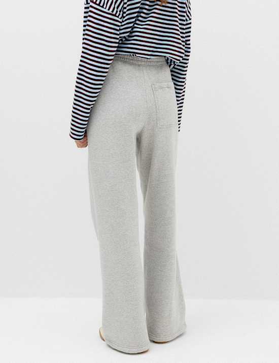 Pure Cotton Patch Pocket Wide Leg Joggers