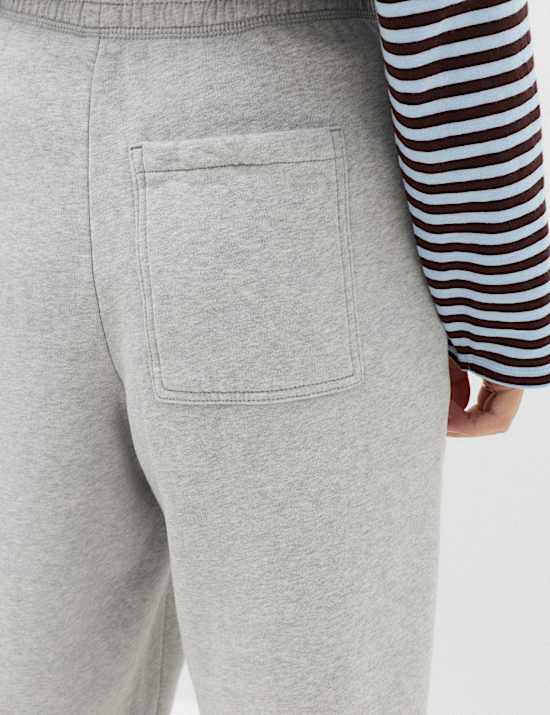 Pure Cotton Patch Pocket Wide Leg Joggers