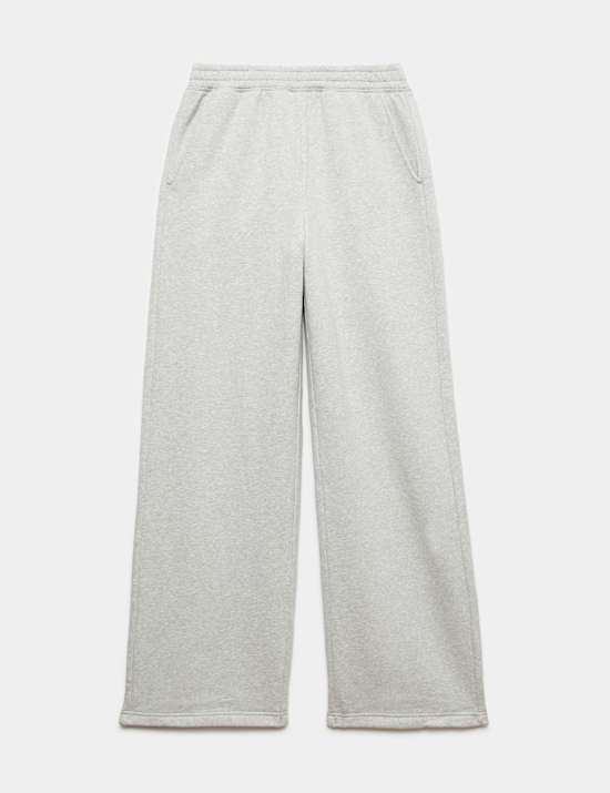 Pure Cotton Patch Pocket Wide Leg Joggers
