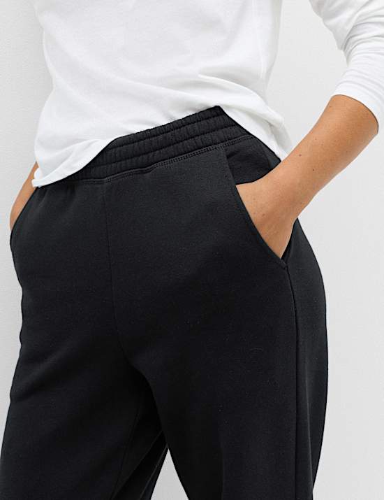 Pure Cotton Patch Pocket Wide Leg Joggers