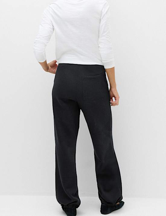 Pure Cotton Patch Pocket Wide Leg Joggers