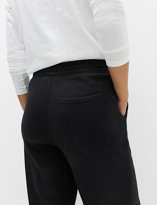 Pure Cotton Patch Pocket Wide Leg Joggers