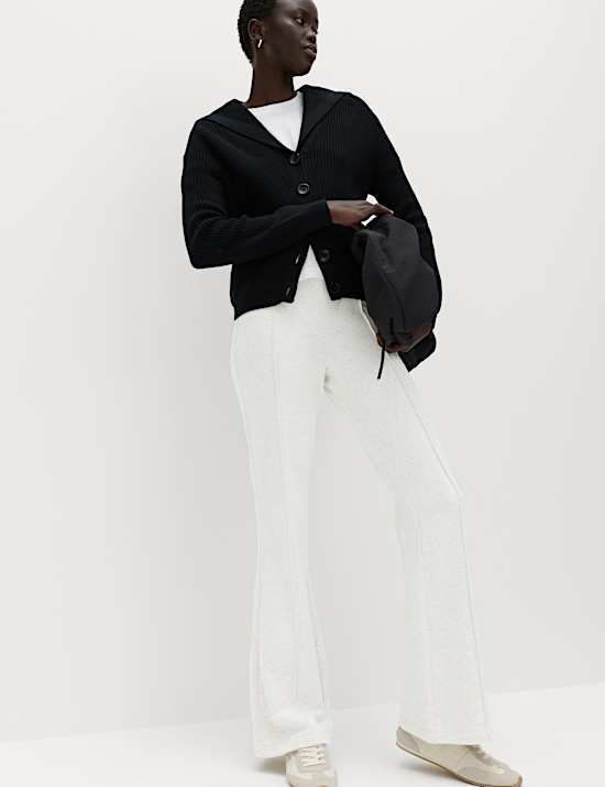 Pure Cotton Seam Detail Flared Joggers