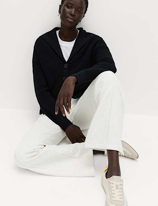 Pure Cotton Seam Detail Flared Joggers