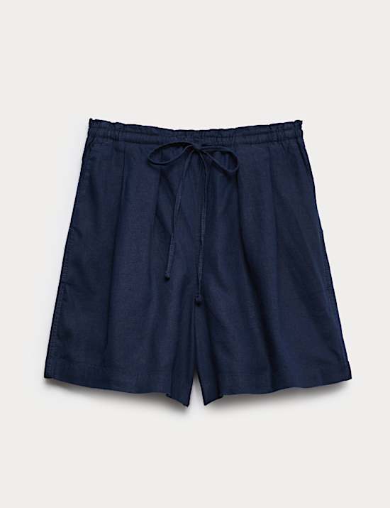 Linen Rich High Waisted Shorts