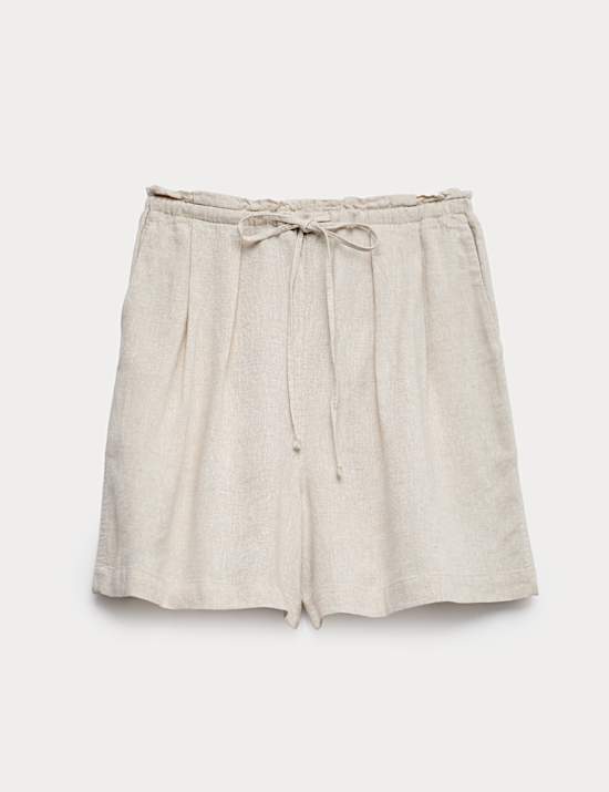 Linen Rich High Waisted Shorts