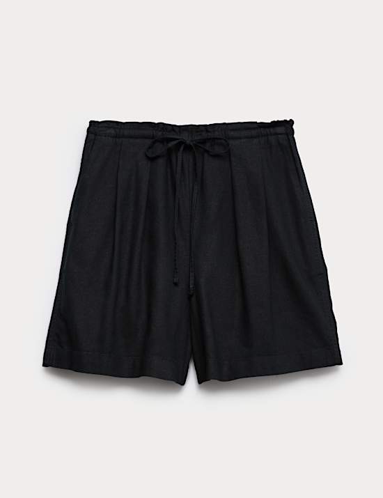 Linen Rich High Waisted Shorts