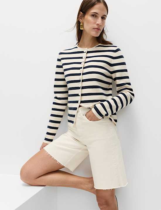 Pure Cotton High Waisted Bermuda Short