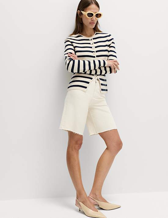 Pure Cotton High Waisted Bermuda Short