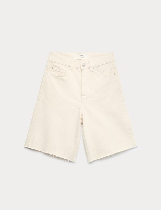Pure Cotton High Waisted Bermuda Short