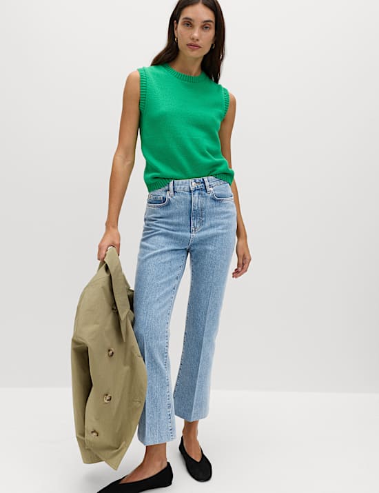 High Waisted Kickflare Cropped Jeans