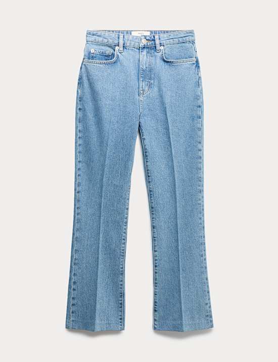 High Waisted Kickflare Cropped Jeans