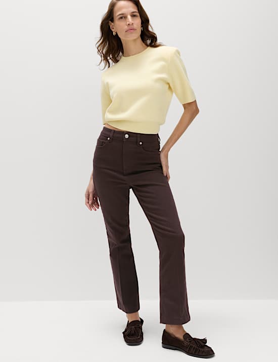 High Waisted Kickflare Cropped Jeans