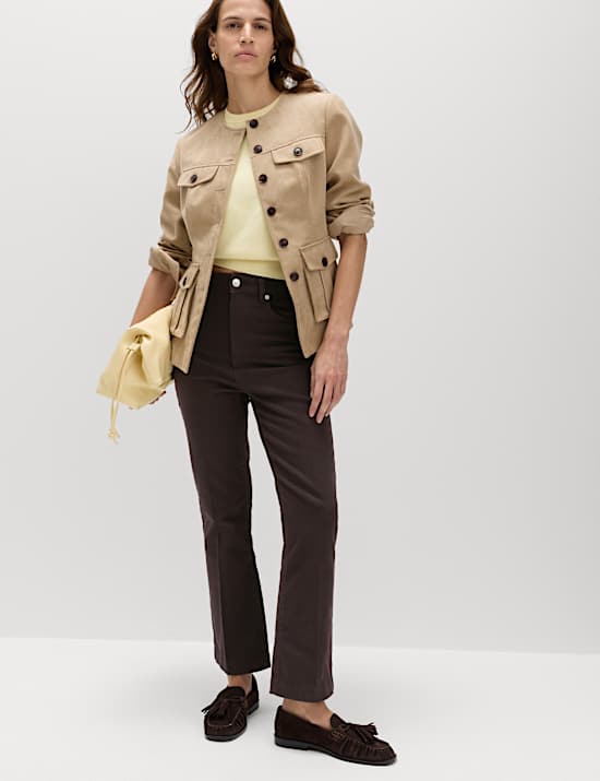 High Waisted Kickflare Cropped Jeans