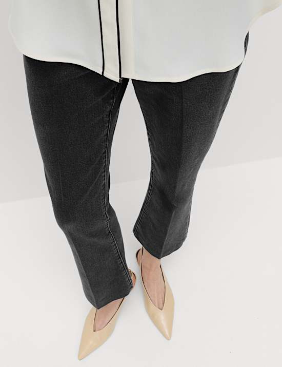 High Waisted Kickflare Cropped Jeans