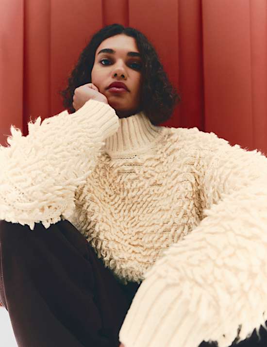 Pantalon coupe large imitation daim