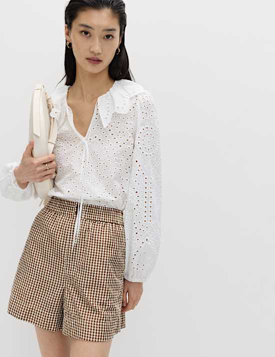 Gingham High Waisted Shorts