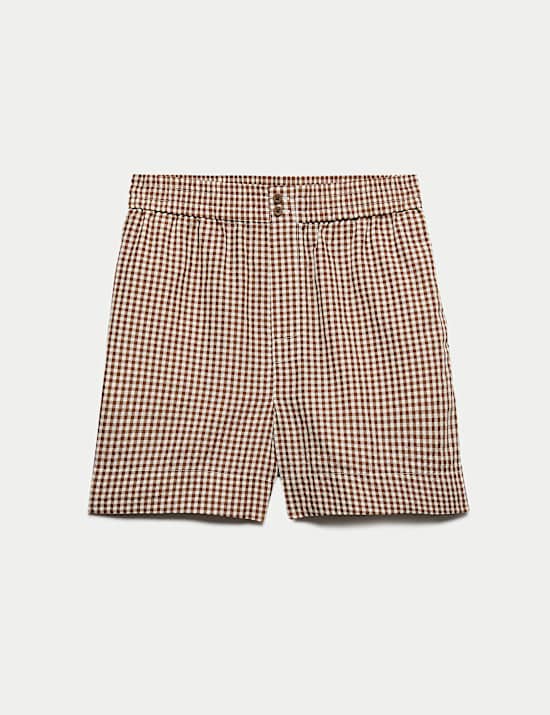 Gingham High Waisted Shorts