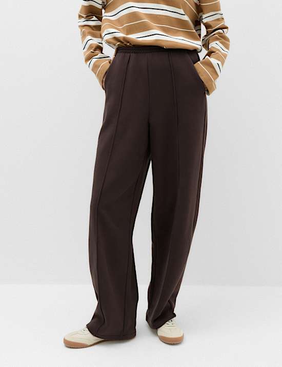 Pure Cotton Pintuck Barrel Leg Joggers