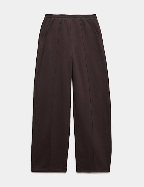 Pure Cotton Pintuck Barrel Leg Joggers