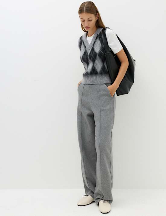 Pure Cotton Pintuck Barrel Leg Joggers