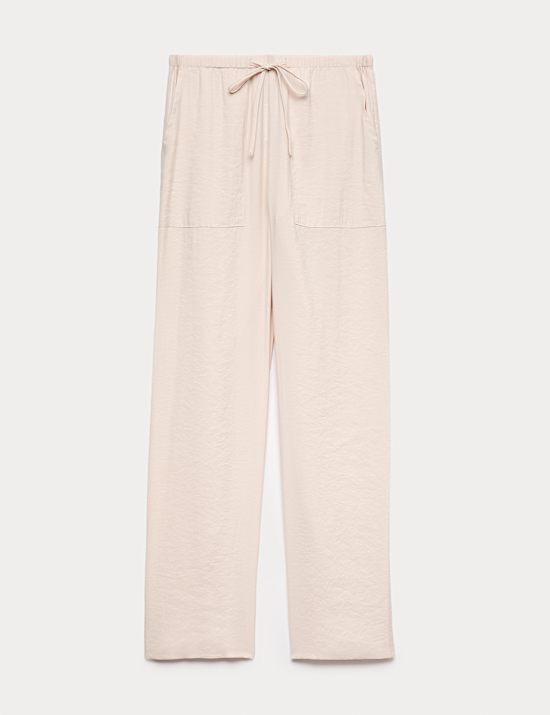 Pull On Elasticated Waist Straight Leg Trousers