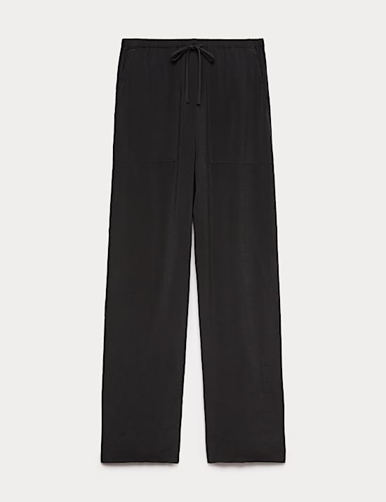 Pantalon coupe droite &agrave; taille &eacute;lastique