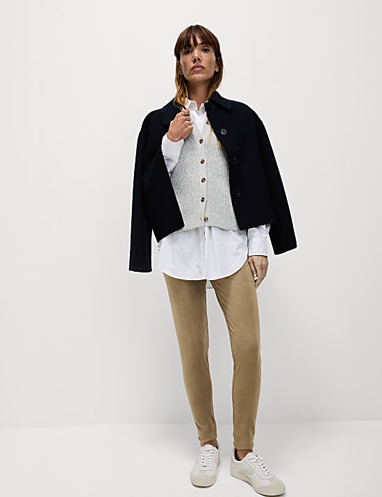 Leggings de cintura alta de antelina