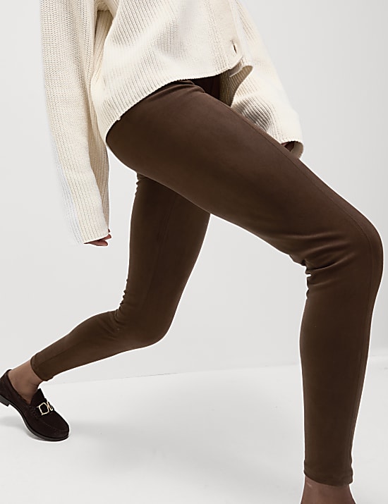 טייץ עם מותניים גבוהים מזמש מלאכותי