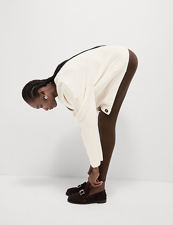 טייץ עם מותניים גבוהים מזמש מלאכותי