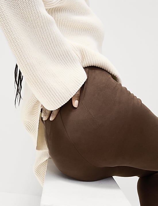 טייץ עם מותניים גבוהים מזמש מלאכותי