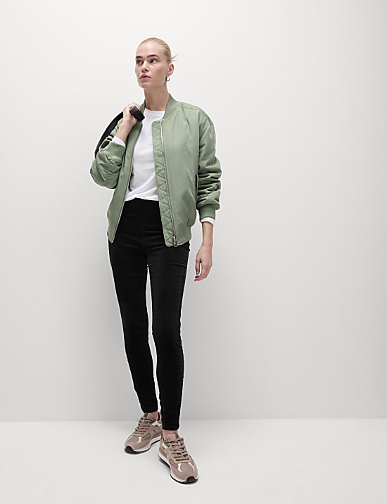 Jeggings taille haute en velours c&ocirc;tel&eacute;